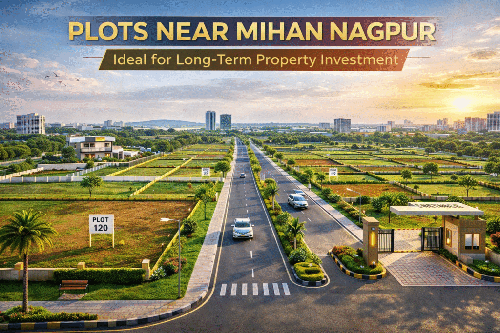 Residential plots near MIHAN Nagpur with wide roads, clear boundaries, and modern township infrastructure