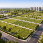Residential Plots for Long Term Investment in Nagpur Residential plots in Nagpur with wide internal roads, marked boundaries, greenery, and planned township infrastructure