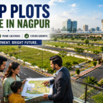 Cheap plots for sale in Nagpur with marked residential plots, wide roads, greenery, and developing infrastructure