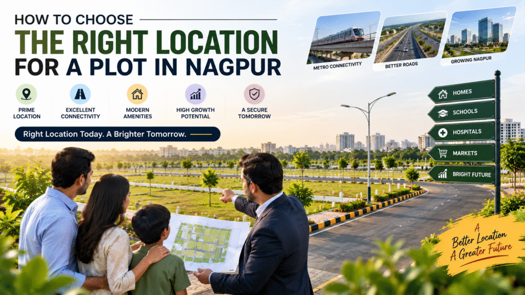 Plot in Nagpur within a planned residential development with wide roads, greenery, and modern infrastructure