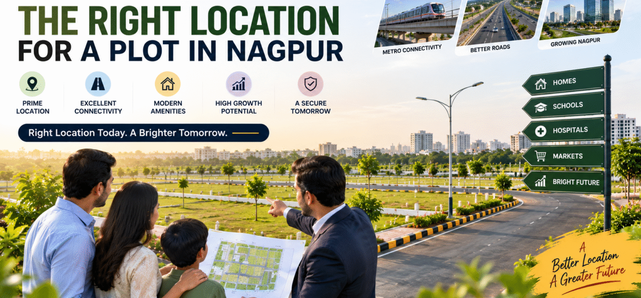 Plot in Nagpur within a planned residential development with wide roads, greenery, and modern infrastructure