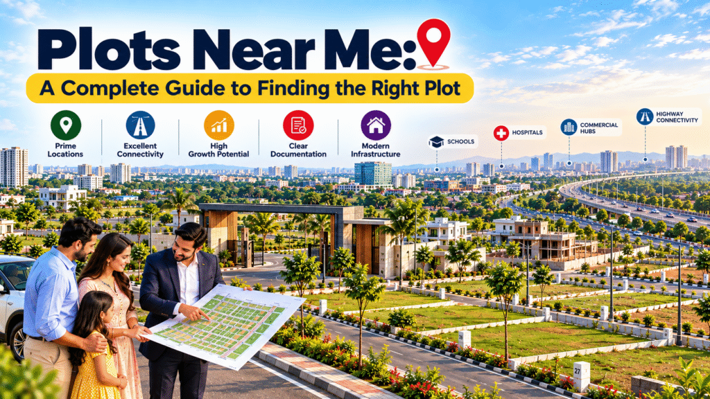 Plots near me in a premium residential development with modern roads and infrastructure