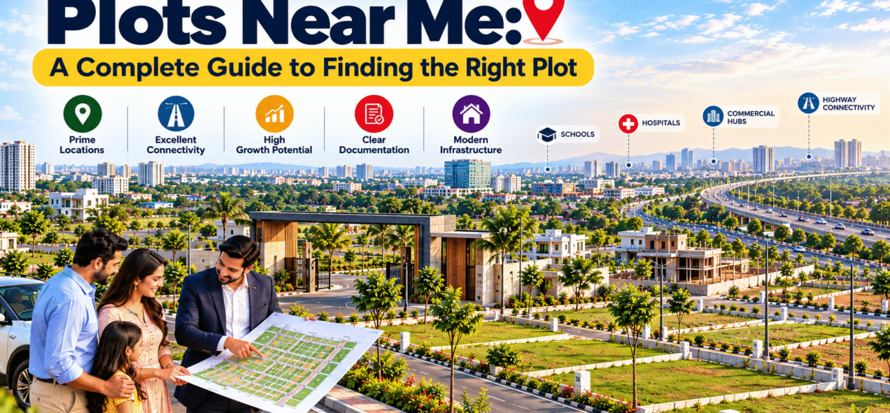 Plots near me in a premium residential development with modern roads and infrastructure